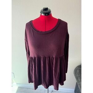 Free People Women Ruffle long‎ sleeve shirt top blouse Women Size Medium